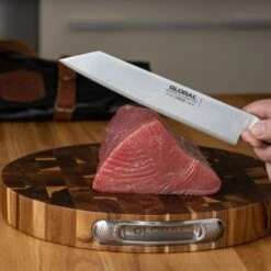 Global Accessories GCB-4535EG Global End Grain Board, 35cm Dia, 4.5cm Thick -Knife Sales Store global accessories gcb 4535eg global end grain board 35cm dia 4 5cm thick p652 12200 image