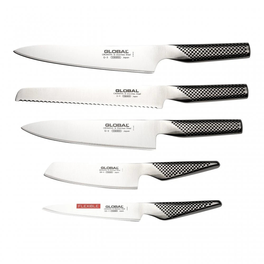 Global Knife Sets G-88/239511 Global 5 Piece Kitchen Knife Set With Storage Dock 2 Global Knife Sets G-88/239511 Global 5 Piece Kitchen Knife Set With Storage Dock - Image 2