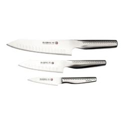 Global Ni 3 Piece Knife Set Including GN-002, GNM-01 & GNFS-01