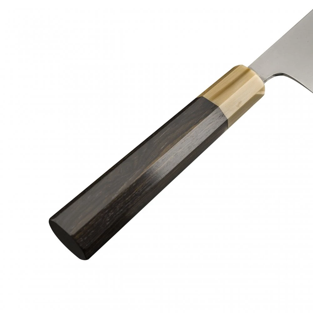 Hatsukokoro Hatsukokoro Hyomon White2 Damascus Gyuto240 With Ebony / White Handle 2 Hatsukokoro Hatsukokoro Hyomon White2 Damascus Gyuto240 With Ebony / White Handle - Image 2