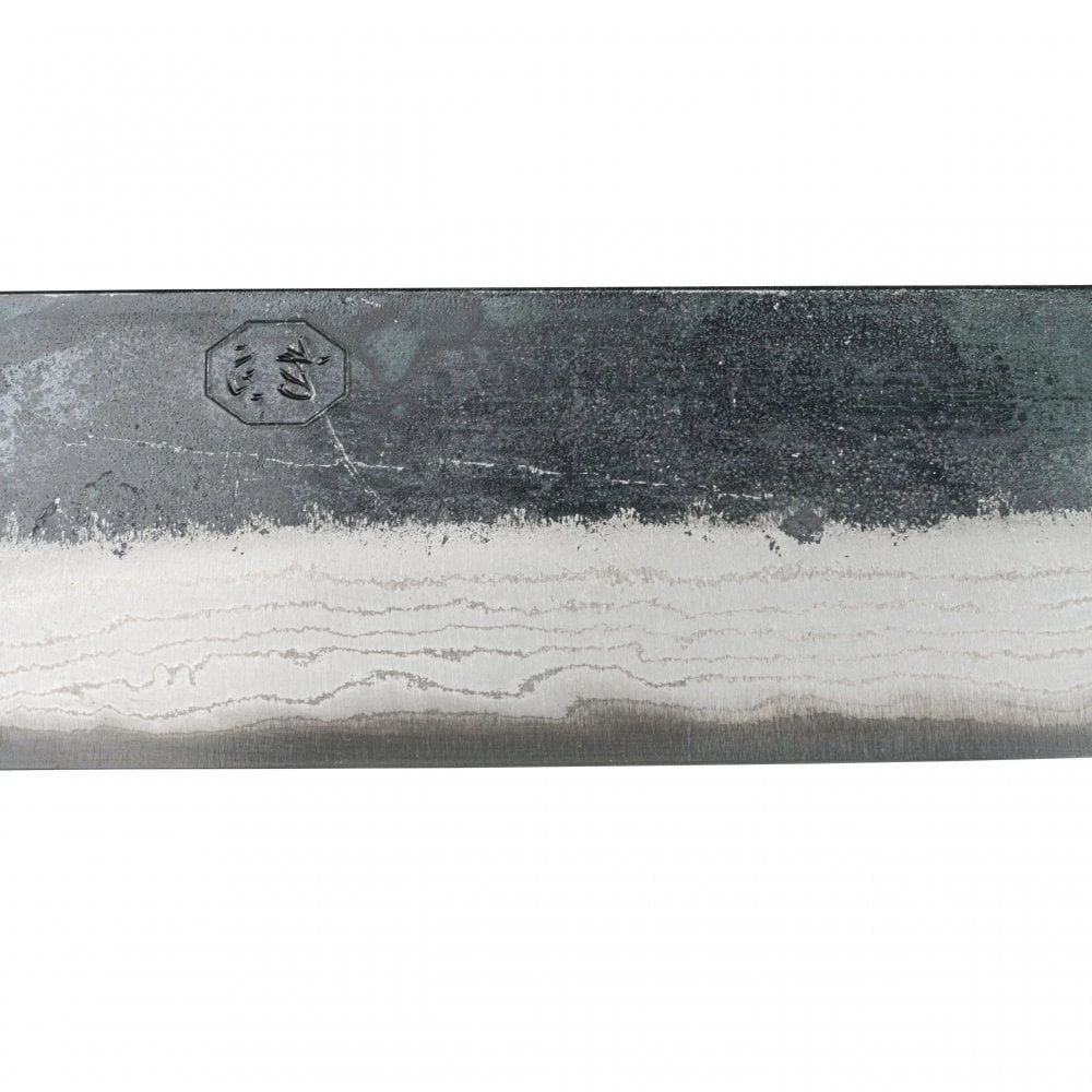 Hatsukokoro Hatsukokoro Kumokage Blue2 Kurouchi Damascus Santoku 180cm With Teak Handle 2 Hatsukokoro Hatsukokoro Kumokage Blue2 Kurouchi Damascus Santoku 180cm With Teak Handle - Image 2