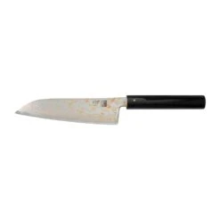 Hinoura Tsukasa FAN OUT Hinoura Tsukasa 16.5cm Santoku Gobi Damascus Black Handle