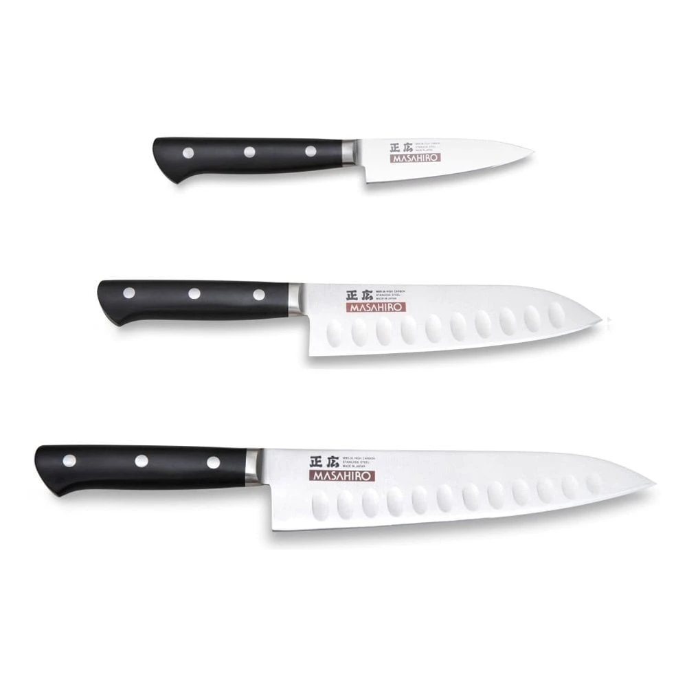 Masahiro MV-H Masahiro Flutted 3 Piece Knife Set 1 Masahiro MV-H Masahiro Flutted 3 Piece Knife Set