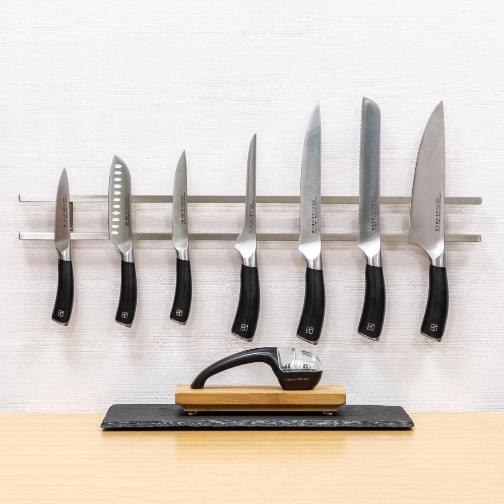 Rockingham Forge 60cm Magnetic Stainless Steel Knife Rack With 6 Utensil Hooks And Wall Fixings 2 Rockingham Forge 60cm Magnetic Stainless Steel Knife Rack With 6 Utensil Hooks And Wall Fixings - Image 2