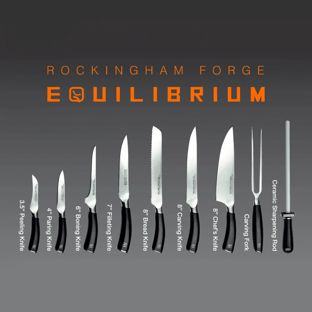 Rockingham Forge Equilibrium CS-1502/10 10 Piece Knife Set With Soft Roll Case 2 Rockingham Forge Equilibrium CS-1502/10 10 Piece Knife Set With Soft Roll Case - Image 2