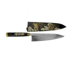 Takeshi Saji Takeshi Saji Makie -Art R2(SG2) Mirrored Damascus Japanese Chef's Gyuuto Knife 210mm With Urushi Laquered Saya And Handle FUJI RAIJIN -Knife Sales Store takeshi saji makie art r2 sg2 mirrored damascus japanese chefs gyuuto knife 210mm with urushi laquered saya and handle fuji raijin p2118 12021 image